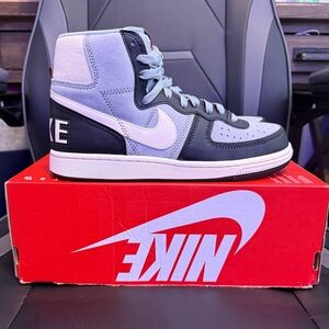 Nike Men's High-Top Sneakers - Black and Light Blue